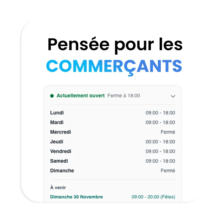 Widgets pour les entreprises locales